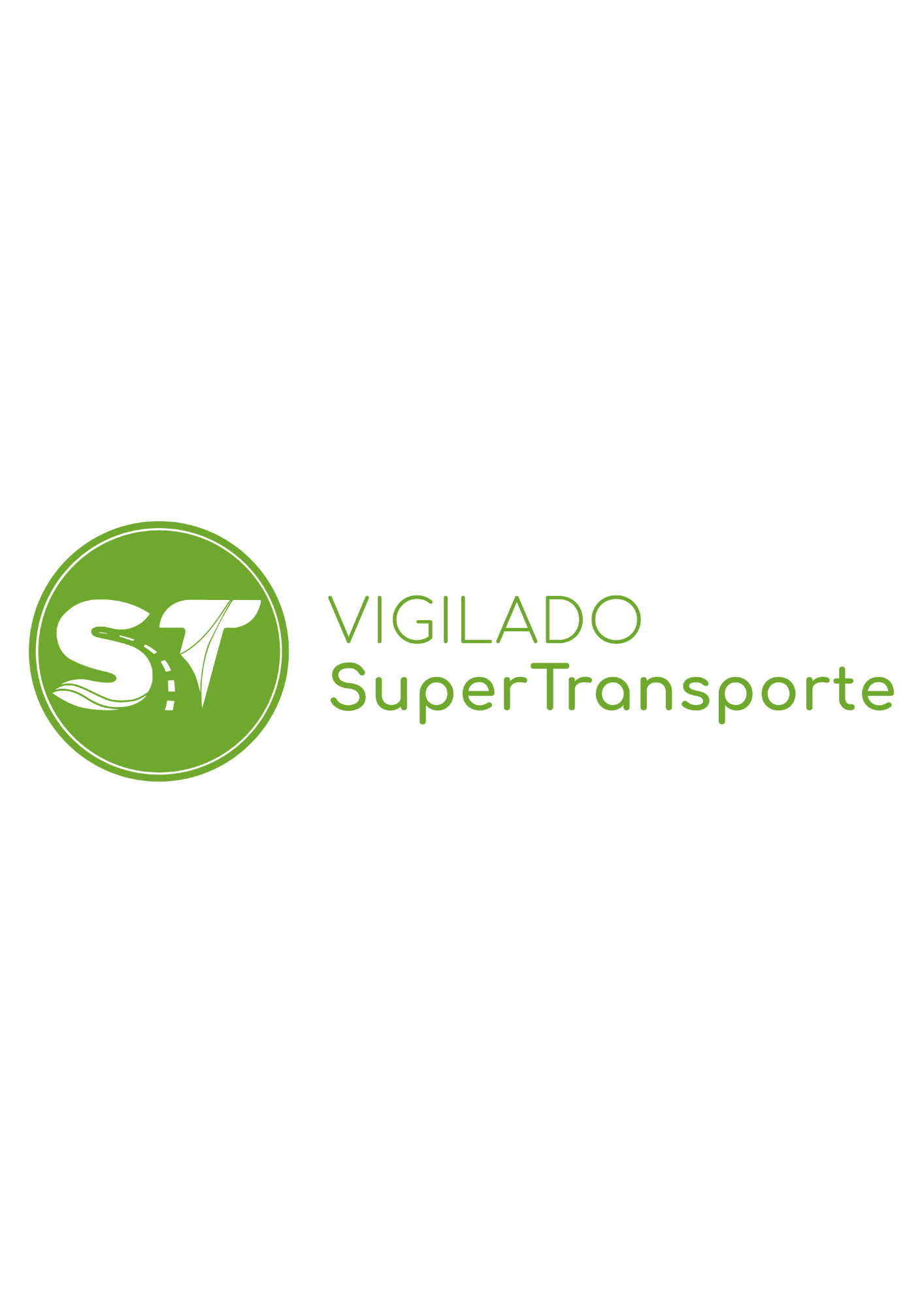 Logotipo verde de Vigilado SuperTransporte con las letras ST estilizadas dentro de un círculo.
